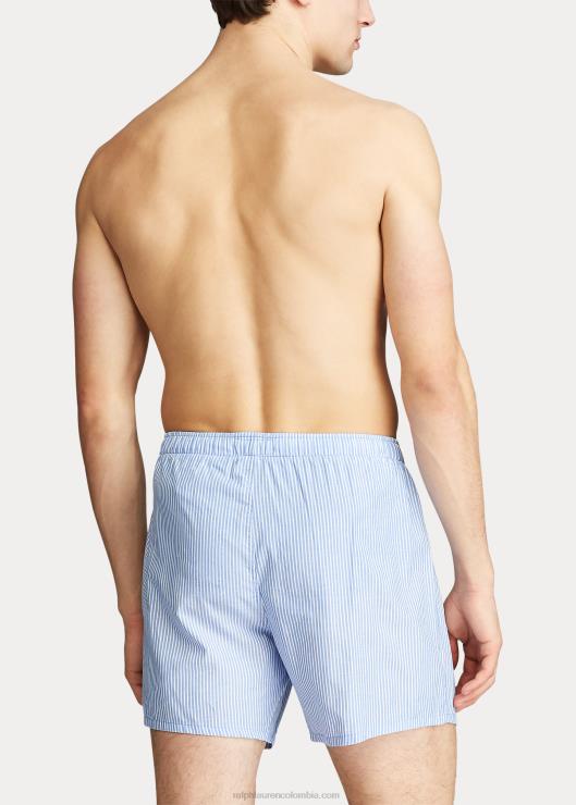 bóxer de algodón tejido hombres raya azul marino Ralph Lauren 2XR2V198