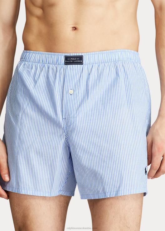 bóxer de algodón tejido hombres raya azul marino Ralph Lauren 2XR2V198