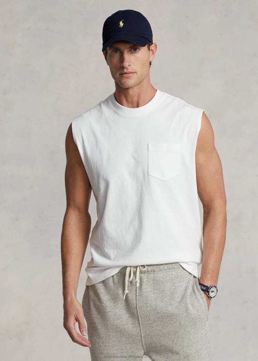 camiseta sin mangas con bolsillo hombres blanco Ralph Lauren 2XR2V227