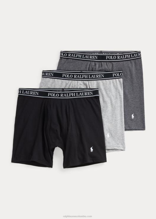 pack de 3 calzoncillos bóxer elásticos hombres negro/grises Ralph Lauren 2XR2V923