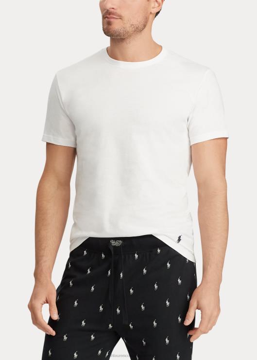 pack de 3 clásicos con cuello redondo hombres blanco/marino crucero Ralph Lauren 2XR2V1615