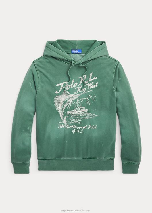 sudadera con capucha y gráfico bordado hombres verano verde Ralph Lauren 2XR2V782