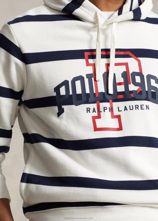 sudadera con capucha y logo a rayas hombres nevis/marina de crucero Ralph Lauren 2XR2V845