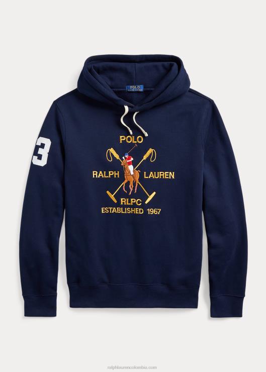 sudadera con capucha y logo de polo grande hombres marina de crucero Ralph Lauren 2XR2V1152