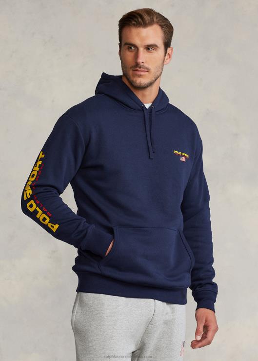 sudadera polar con capucha deportiva hombres marina de crucero Ralph Lauren 2XR2V1900