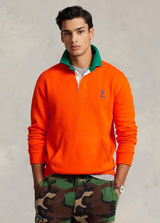 sudadera rugby con cuello en contraste hombres vela naranja Ralph Lauren 2XR2V8530