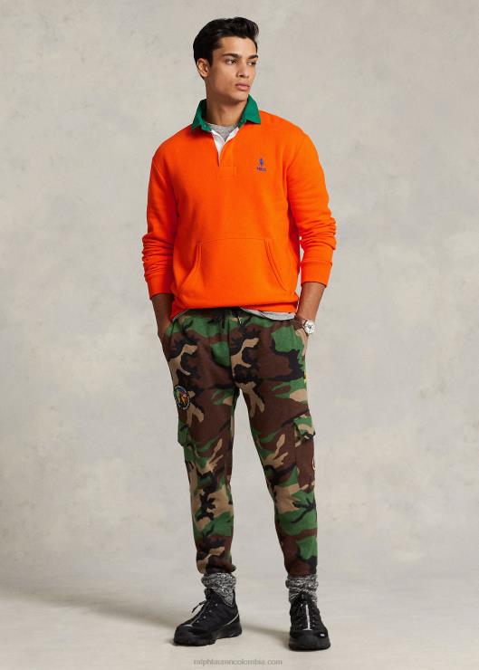 sudadera rugby con cuello en contraste hombres vela naranja Ralph Lauren 2XR2V8530