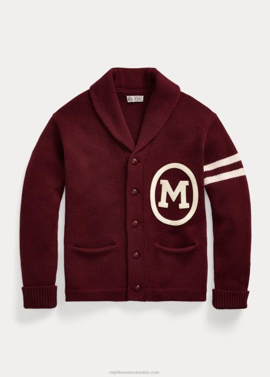 cárdigan con cuello chal de la colección morehouse hombres rubí rico Ralph Lauren 2XR2V1279