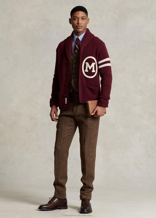 cárdigan con cuello chal de la colección morehouse hombres rubí rico Ralph Lauren 2XR2V1279