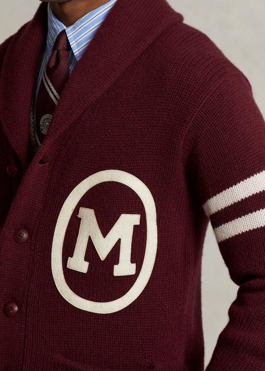 cárdigan con cuello chal de la colección morehouse hombres rubí rico Ralph Lauren 2XR2V1279
