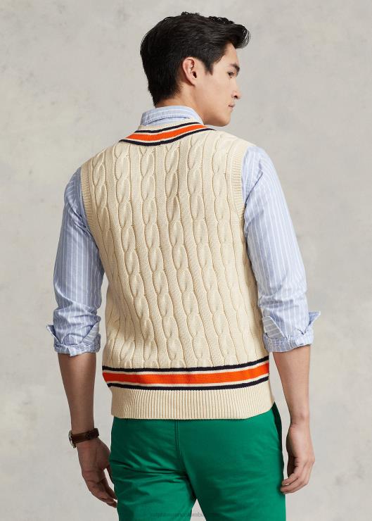 chaleco de críquet con escudo hombres crema multi Ralph Lauren 2XR2V897