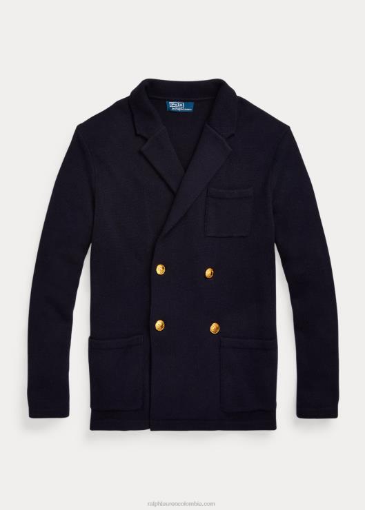 chaqueta de punto de cachemira hombres aviador de la marina Ralph Lauren 2XR2V1035