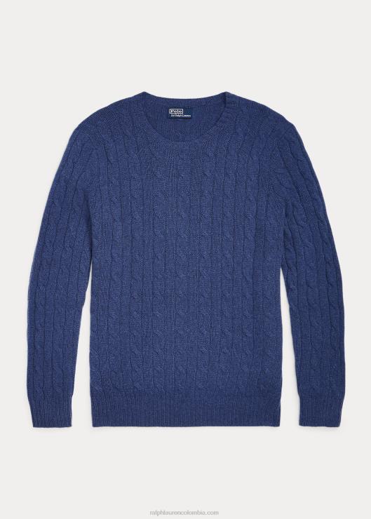 el icónico jersey de punto de ochos de cachemira hombres brezo azul marino rústico Ralph Lauren 2XR2V1674