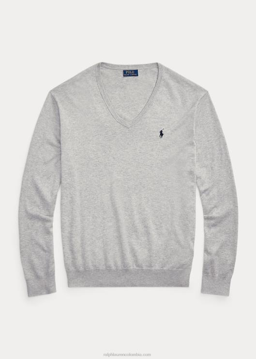 jersey de algodón con cuello de pico hombres y sobre brezo Ralph Lauren 2XR2V1316