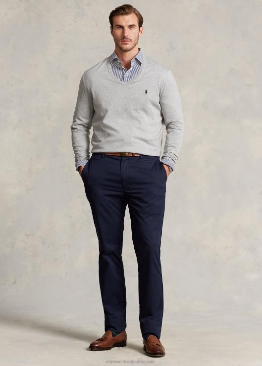 jersey de algodón con cuello de pico hombres y sobre brezo Ralph Lauren 2XR2V1316