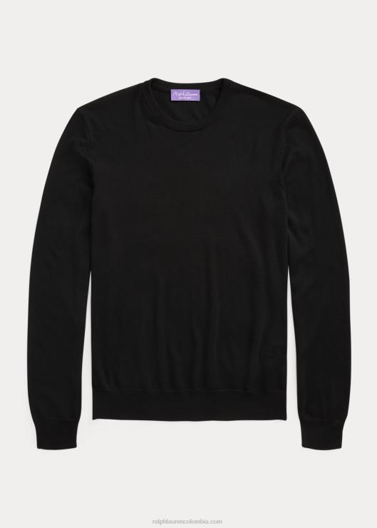 jersey de cachemir con cuello redondo hombres negro clásico Ralph Lauren 2XR2V49