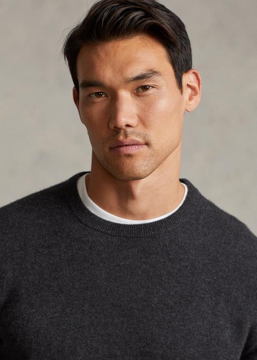 jersey de cachemira lavable con cuello redondo hombres brezo de granito oscuro Ralph Lauren 2XR2V601