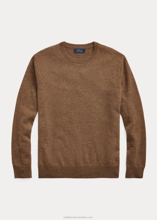 jersey de cachemira lavable con cuello redondo hombres brezo marrón shetland Ralph Lauren 2XR2V600
