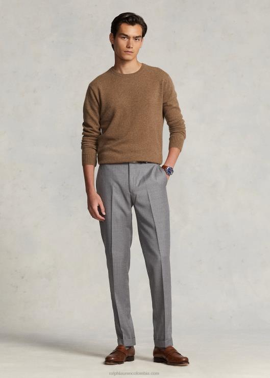 jersey de cachemira lavable con cuello redondo hombres brezo marrón shetland Ralph Lauren 2XR2V600