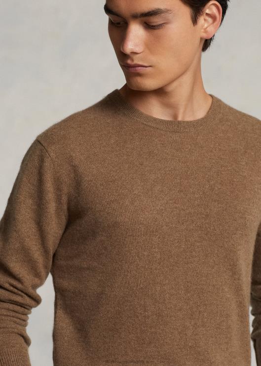jersey de cachemira lavable con cuello redondo hombres brezo marrón shetland Ralph Lauren 2XR2V600