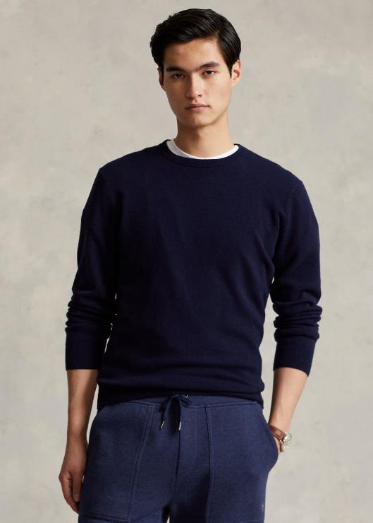 jersey de cachemira lavable con cuello redondo hombres cazador de la marina Ralph Lauren 2XR2V598