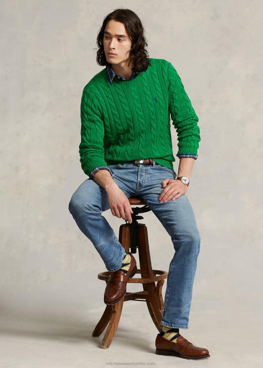 jersey de ochos de algodón hombres verde deportivo Ralph Lauren 2XR2V8411