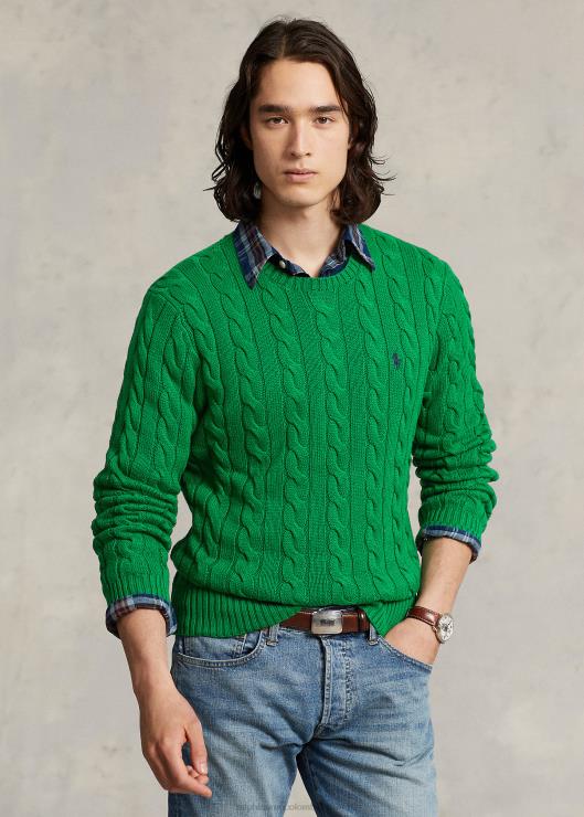 jersey de ochos de algodón hombres verde deportivo Ralph Lauren 2XR2V8411