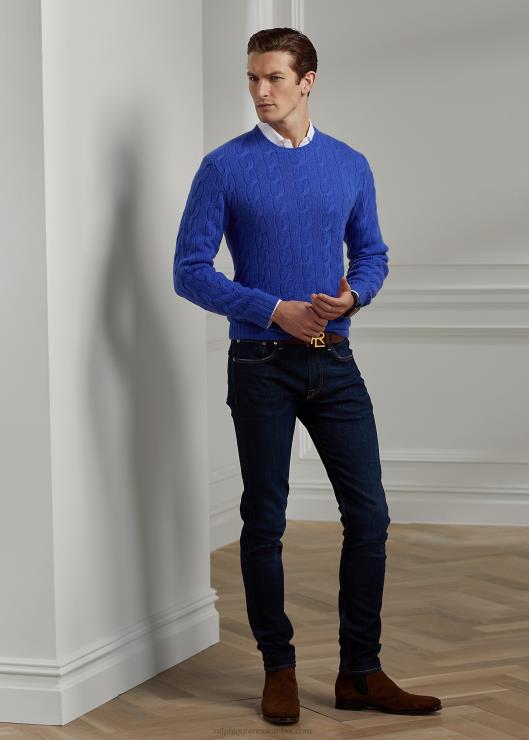 jersey de ochos de cachemir hombres clásico azul de copen Ralph Lauren 2XR2V76