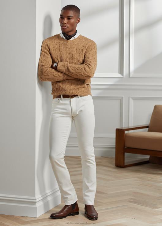 jersey de ochos de cachemir hombres mezcla de camello Ralph Lauren 2XR2V70