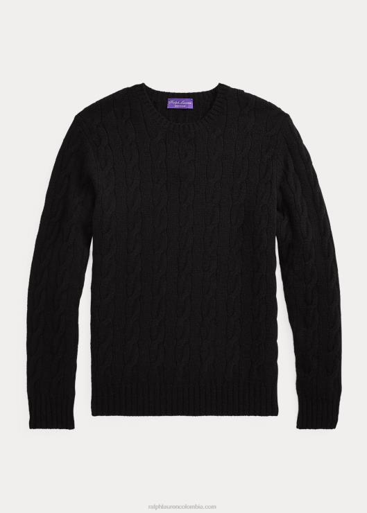 jersey de ochos de cachemir hombres negro clásico Ralph Lauren 2XR2V73