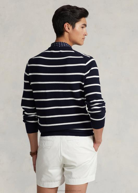 jersey de punto de malla a rayas hombres combinación de la marina de guerra del cazador Ralph Lauren 2XR2V755