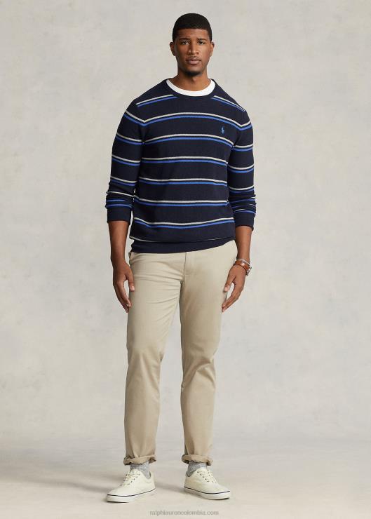 jersey de punto de malla a rayas hombres combo azul marino Ralph Lauren 2XR2V1330