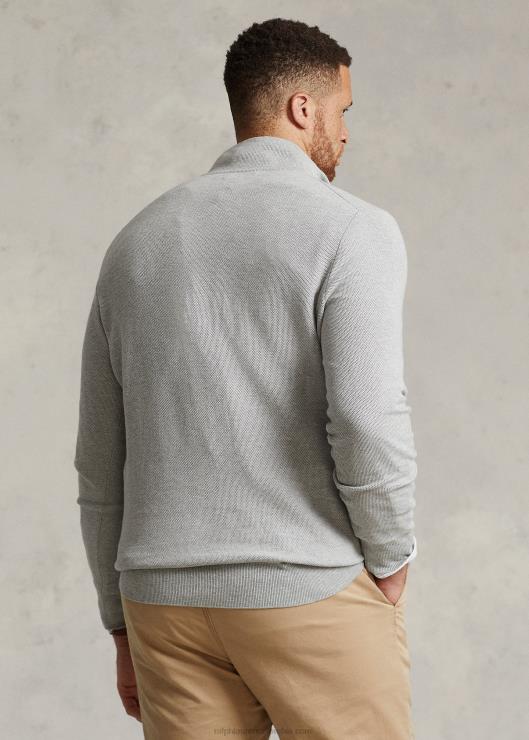 jersey de punto de malla de algodón con media cremallera hombres y sobre brezo Ralph Lauren 2XR2V1915