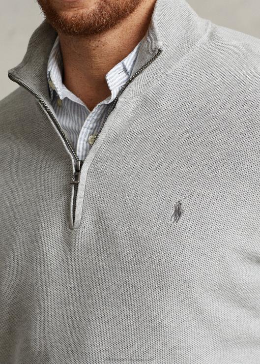 jersey de punto de malla de algodón con media cremallera hombres y sobre brezo Ralph Lauren 2XR2V1915