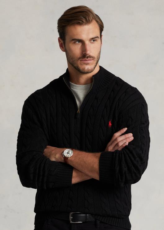 jersey de punto de ochos con cremallera hombres negro Ralph Lauren 2XR2V1925