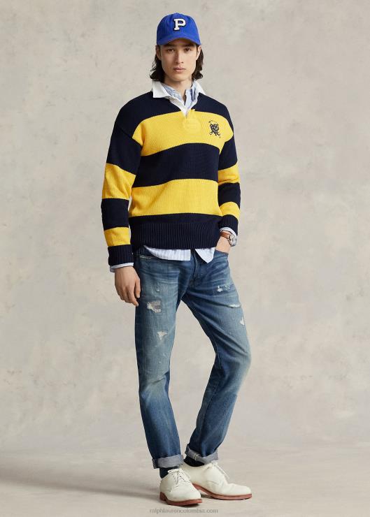 jersey de rugby a rayas con escudo hombres azul marino multi Ralph Lauren 2XR2V8483