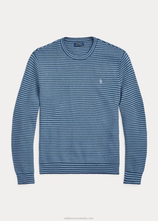 suéter con rayas texturizadas hombres combo azul clandestino Ralph Lauren 2XR2V794