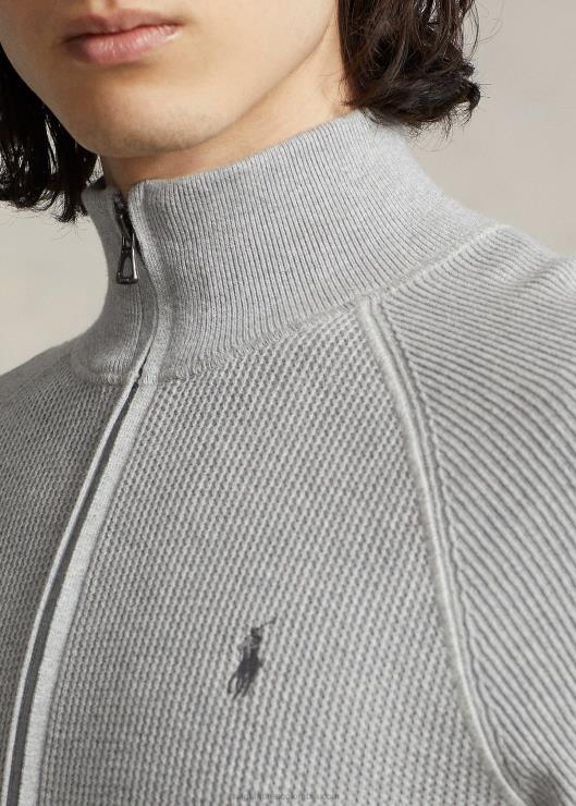 suéter texturizado con cierre completo hombres y sobre brezo Ralph Lauren 2XR2V1259