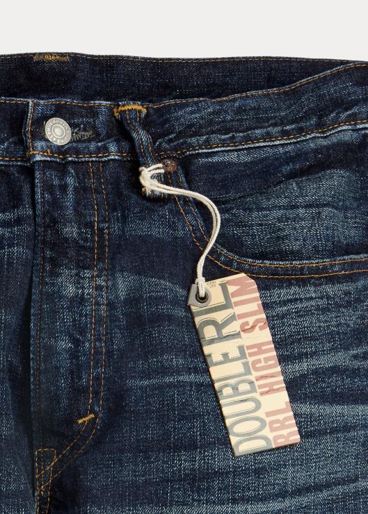 jeans de orillo alto y delgado con vista a la bahía hombres lavado con vista a la bahía Ralph Lauren 2XR2V8692