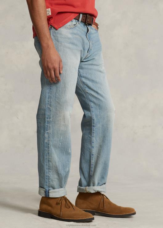 jeans desgastados de corte clásico vintage hombres luz de Buckbrook Ralph Lauren 2XR2V491