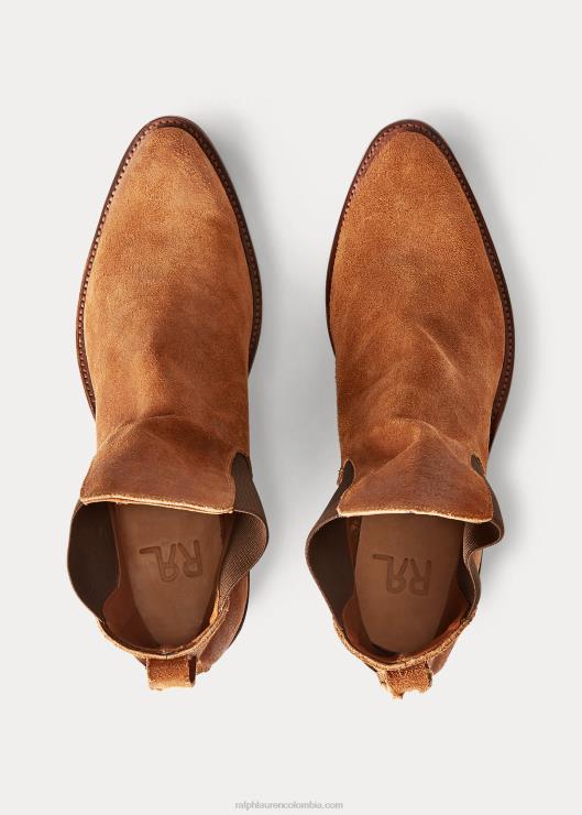 botín chelsea de ante con vista sencilla hombres luz java Ralph Lauren 2XR2V2134