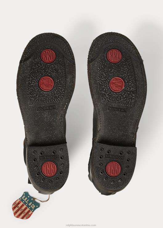 bota chelsea de piel bruñida a mano hombres negro Ralph Lauren 2XR2V2141