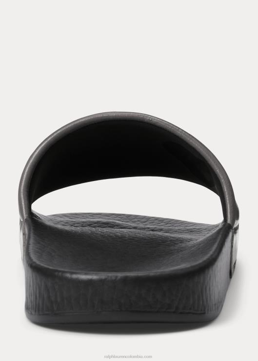chanclas de piel de poni de la firma hombres negro Ralph Lauren 2XR2V2054