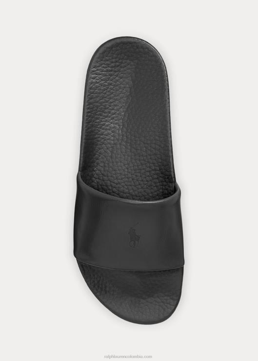 chanclas de piel de poni de la firma hombres negro Ralph Lauren 2XR2V2054