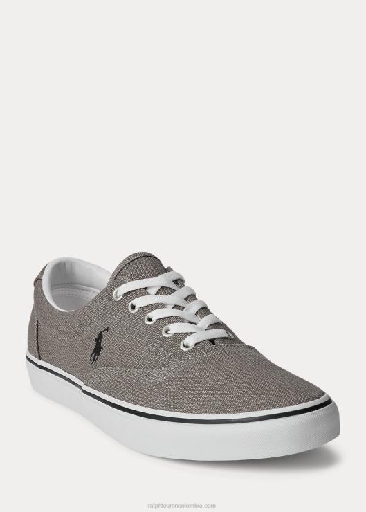 tenis Keaton de lona que cambia de color hombres negro/amarillo de seguridad Ralph Lauren 2XR2V2028