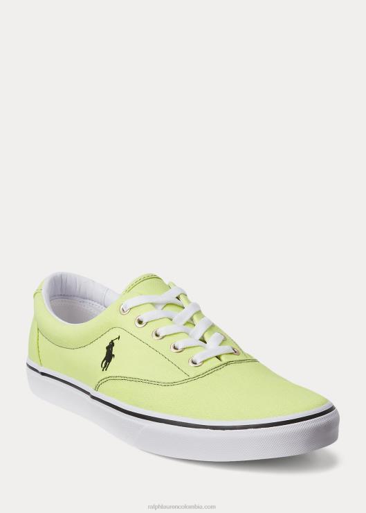 tenis Keaton de lona que cambia de color hombres negro/amarillo de seguridad Ralph Lauren 2XR2V2028