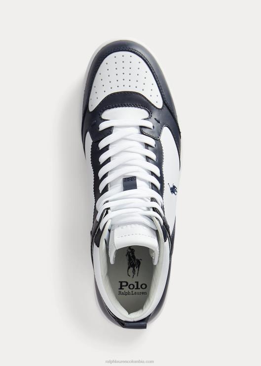 tenis altos Court de piel hombresRalph Lauren 2XR2V2201