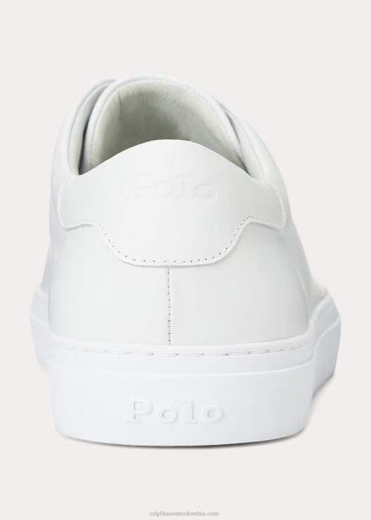tenis jermain de piel hombres blanco Ralph Lauren 2XR2V2013
