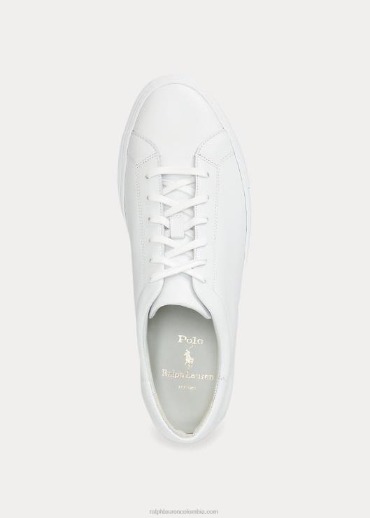 tenis jermain de piel hombres blanco Ralph Lauren 2XR2V2013