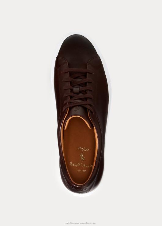 tenis jermain de piel hombres marrón Ralph Lauren 2XR2V2012